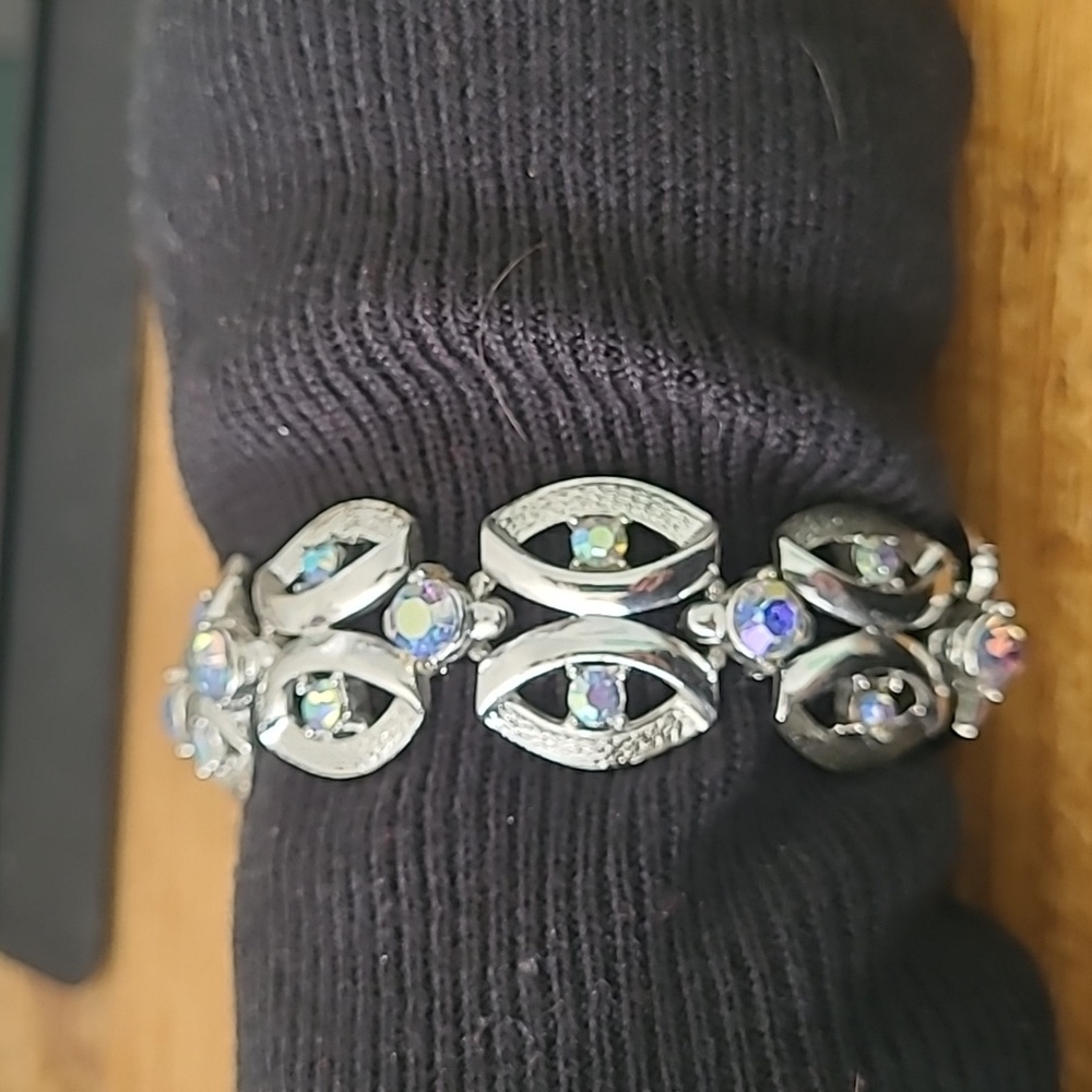 CORO silver tone baby Crystal bracelet fabulous